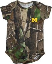 Michigan Wolverines Outlined Block "M" Realtree Camo Infant Bodysuit