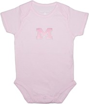 Michigan Wolverines Outlined Block "M" Picot Bodysuit