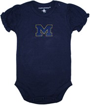 Michigan Wolverines Outlined Block "M" Puff Sleeve Bodysuit