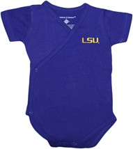 LSU Tigers Script Side Snap Newborn Bodysuit