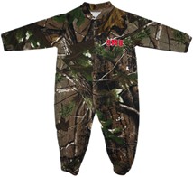 SMU Mustangs Word Mark Realtree Camo Footed Romper