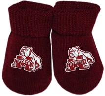 Mississippi State Bulldog Mark Baby Booties