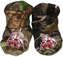 Mississippi State Bulldog Mark Realtree Camo Baby Bootie