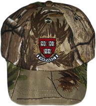 Harvard Crimson Veritas Shield with Wreath & Banner Realtree Camo Baseball Cap