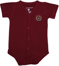Harvard Crimson Veritas Shield with Wreath & Banner Front Snap Newborn Bodysuit