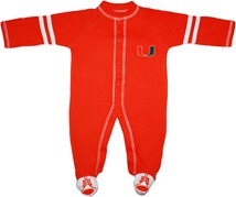 Miami Hurricanes Sports Shoe Footed Romper