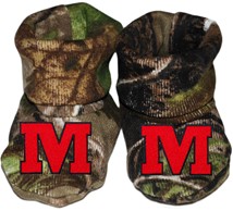 Monmouth College Graphic "M" Realtree Camo Baby Booties