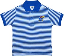 Kansas Jayhawks Striped Polo Shirt