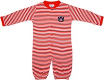 Auburn Tigers "AU" Striped Convertible Gown (Snaps into Romper)