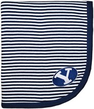 BYU Cougars Striped Baby Blanket
