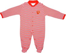 Clemson Tigers Striped Footed Romper