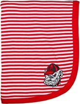 Georgia Bulldogs Head Striped Baby Blanket