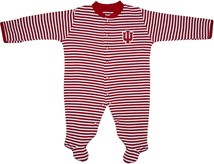 Indiana Hoosiers Striped Footed Romper