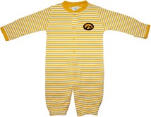 Iowa Hawkeyes Striped Convertible Gown (Snaps into Romper)