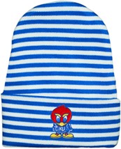 Kansas Jayhawks Baby Jay Newborn Striped Knit Cap