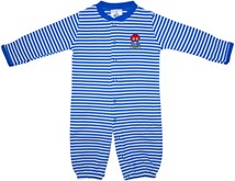 Kansas Jayhawks Baby Jay Striped Convertible Gown (Snaps into Romper)