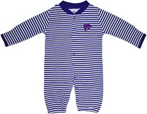 Kansas State Wildcats Striped Convertible Gown (Snaps into Romper)