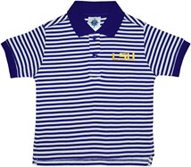 LSU Tigers Script Striped Polo Shirt