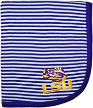 LSU Tigers Striped Baby Blanket