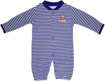 LSU Tigers Striped Convertible Gown (Snaps into Romper)