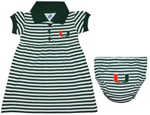 Miami Hurricanes Striped Game Day Dress with Bloomer