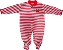 Miami University RedHawks Striped Footed Romper