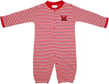 Miami University RedHawks Striped Convertible Gown (Snaps into Romper)