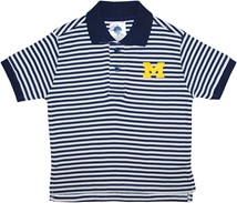 Michigan Wolverines Block M Striped Polo Shirt