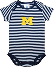 Michigan Wolverines Block M Infant Striped Bodysuit