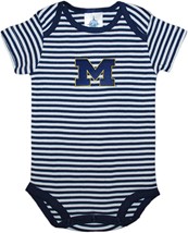 Michigan Wolverines Outlined Block "M" Infant Striped Bodysuit