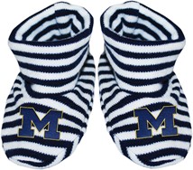Michigan Wolverines Outlined Block "M" Striped Booties