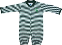 Michigan State Spartans Striped Convertible Gown (Snaps into Romper)