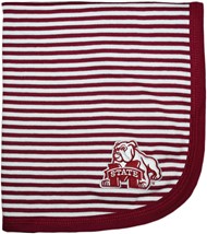 Mississippi State Bulldog Mark Striped Baby Blanket