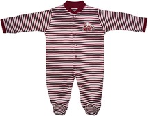 Mississippi State Bulldog Mark Striped Footed Romper