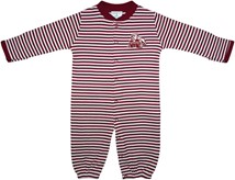 Mississippi State Bulldog Mark Striped Convertible Gown (Snaps into Romper)