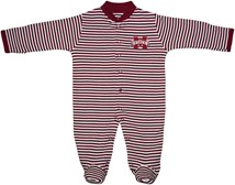 Mississippi State Bulldogs Striped Footed Romper