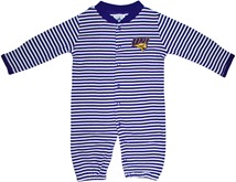 Northern Iowa Panthers Striped Convertible Gown (Snaps into Romper)