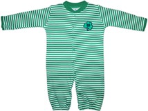 Notre Dame ND Shamrock Striped Convertible Gown (Snaps into Romper)