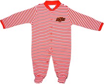 Oklahoma State Cowboys Striped Footed Romper