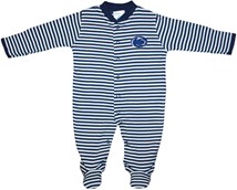 Penn State Nittany Lions Striped Footed Romper