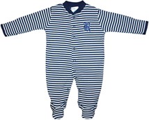 Rice Owls Striped Footed Romper