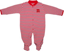 Rutgers Scarlet Knights Striped Footed Romper