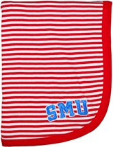 SMU Mustangs Word Mark Striped Baby Blanket