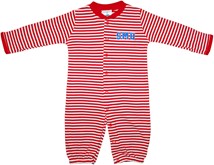 SMU Mustangs Word Mark Striped Convertible Gown (Snaps into Romper)
