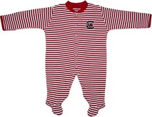South Carolina Gamecocks Striped Footed Romper