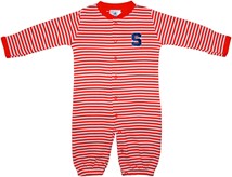 Syracuse Orange Striped Convertible Gown (Snaps into Romper)
