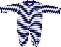 TCU Horned Frogs Striped Footed Romper