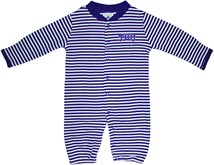 TCU Horned Frogs Striped Convertible Gown (Snaps into Romper)