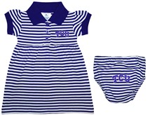TCU Horned Frogs Striped Game Day Dress with Bloomer