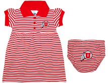 Utah Utes Striped Game Day Dress with Bloomer